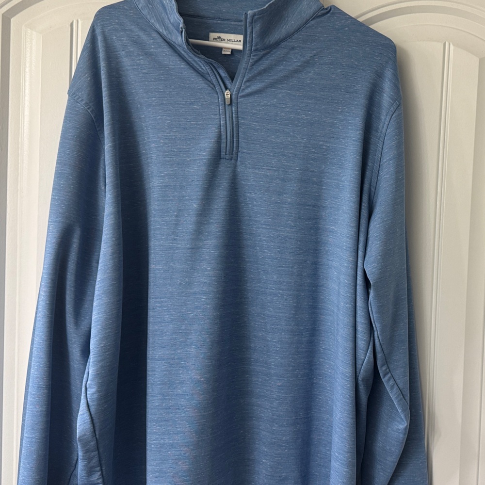 Peter Millar Blue Quarter-Zip Sweater